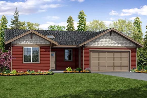 Cottage, Country, Ranch, Southern, Traditional House Plan 41270 with 3 Beds, 2 Baths, 2 Car Garage Elevation