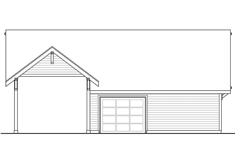 Craftsman, Ranch, Traditional 3 Car Garage Plan 41273 Rear Elevation