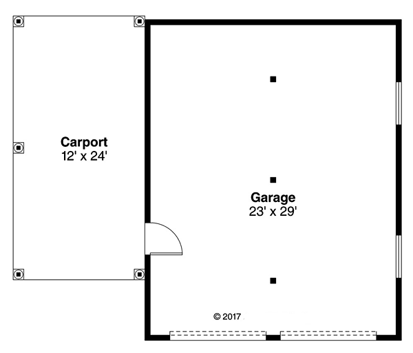 Contemporary 3 Car Garage Plan 41275 Level One