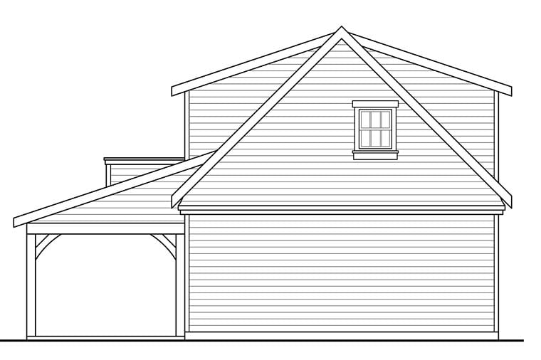 Country, Southern, Traditional 2 Car Garage Plan 41277 Rear Elevation
