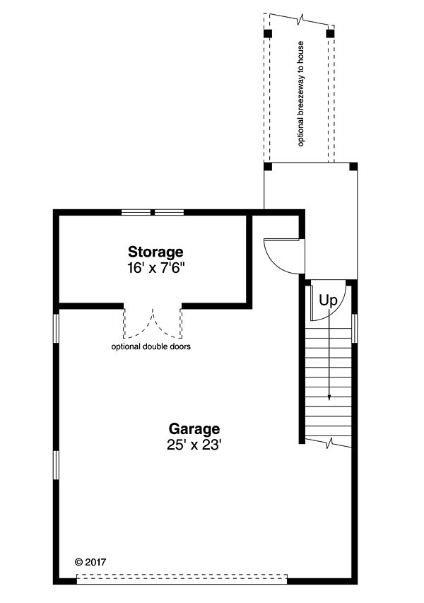 Traditional 2 Car Garage Apartment Plan 41281 Level One