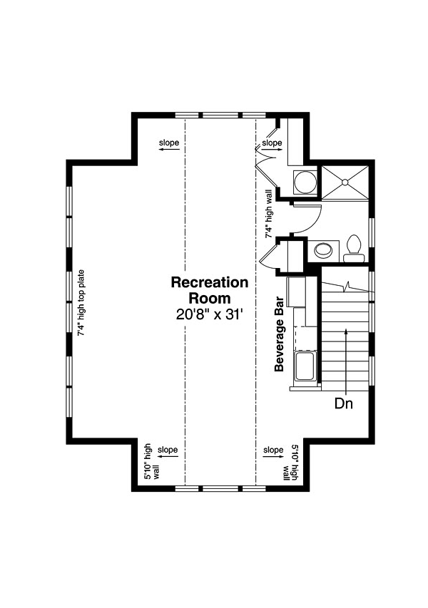 Traditional 2 Car Garage Apartment Plan 41281 Level Two