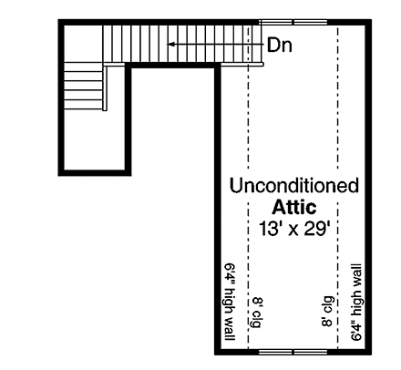 2 Car Garage Plan 41289 Second Level Plan
