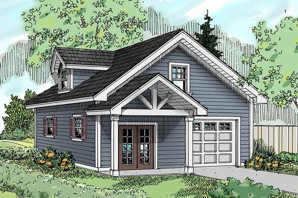 Country, Craftsman, Southern, Traditional 2 Car Garage Apartment Plan 41292 Elevation