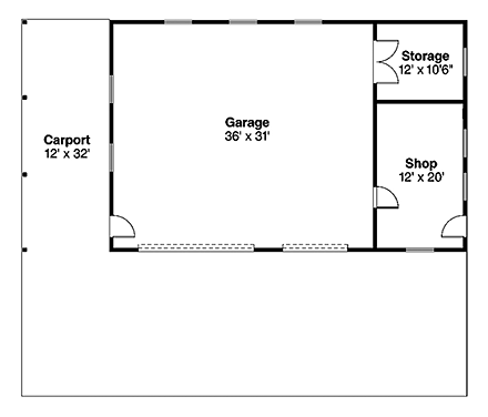 Traditional 3 Car Garage Plan 41295 First Level Plan
