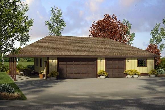 Traditional 3 Car Garage Plan 41295 Elevation