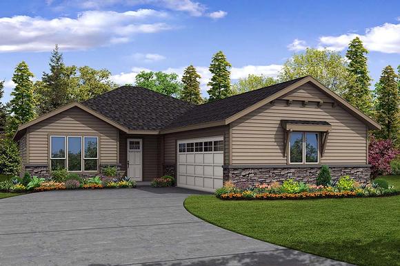 Ranch, Traditional House Plan 41299 with 3 Beds, 2 Baths, 2 Car Garage Elevation