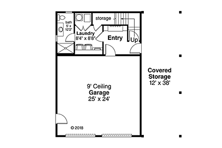 Craftsman, Traditional 2 Car Garage Apartment Plan 41315 Second Level Plan