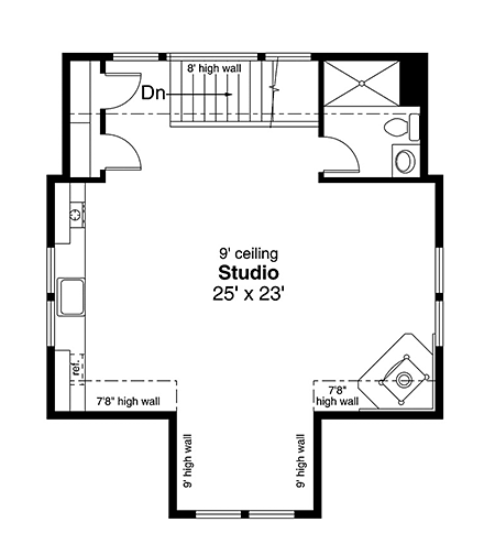 Country 2 Car Garage Plan 41330 Second Level Plan