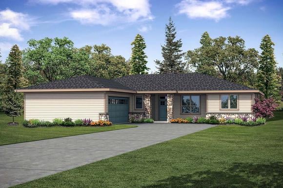 Country, Craftsman, Ranch House Plan 41351 with 3 Beds, 3 Baths, 2 Car Garage Elevation