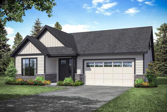 Ranch, Traditional House Plan 41354 with 3 Beds, 3 Baths, 2 Car Garage Elevation