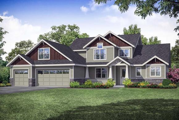 Country, Craftsman, Farmhouse House Plan 41355 with 3 Beds, 3 Baths, 3 Car Garage Elevation