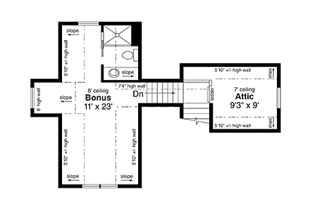 Cottage, Country, Traditional 2 Car Garage Apartment Plan 41363 Second Level Plan