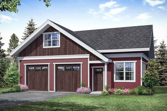 Cottage, Country, Traditional 2 Car Garage Apartment Plan 41363 Elevation