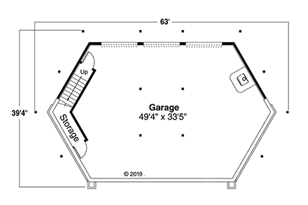 Contemporary, Craftsman 6 Car Garage Plan 41372 First Level Plan