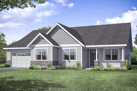 Country, Ranch, Traditional House Plan 41375 with 3 Beds, 2 Baths, 2 Car Garage Elevation