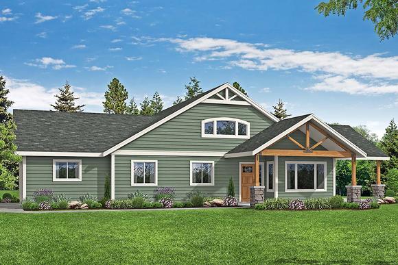 Country, Craftsman, Ranch House Plan 41379 with 4 Beds, 2 Baths, 2 Car Garage Elevation