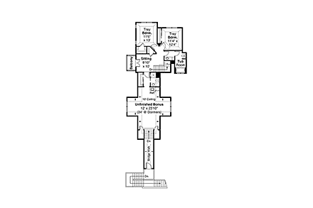 Craftsman, European House Plan 41380 with 4 Beds, 6 Baths, 3 Car Garage Second Level Plan