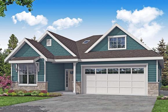 Country, Craftsman, Ranch, Traditional House Plan 41383 with 3 Beds, 2 Baths, 2 Car Garage Elevation