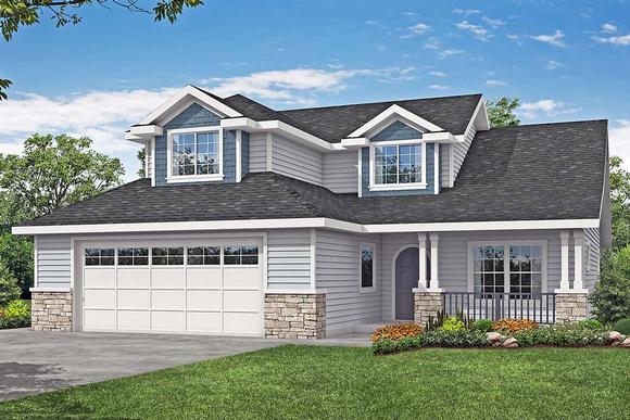 Country, Craftsman, Traditional House Plan 41384 with 3 Beds, 3 Baths, 2 Car Garage Elevation