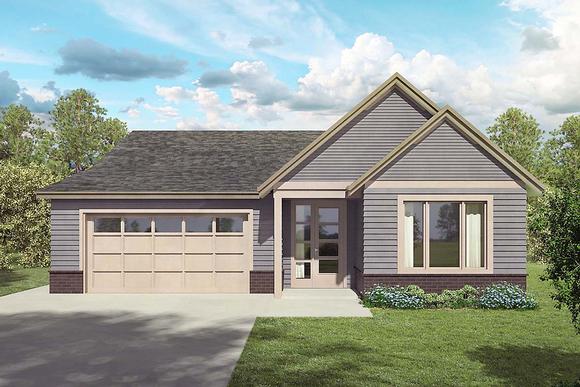 Contemporary, Country, Ranch House Plan 41385 with 3 Beds, 2 Baths, 2 Car Garage Elevation