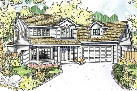 Country, Traditional House Plan 41393 with 4 Beds, 4 Baths, 2 Car Garage Elevation