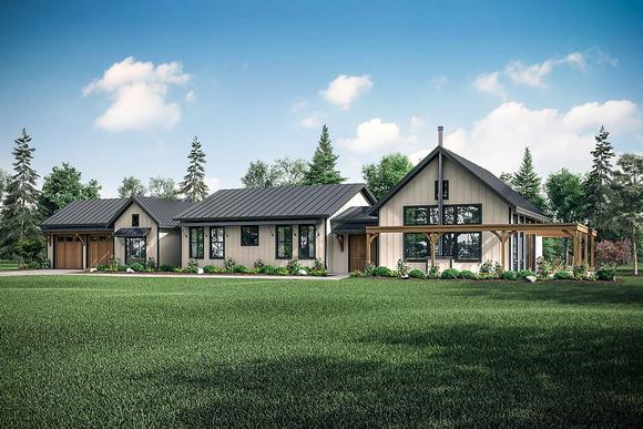 Country, Craftsman, Ranch, Traditional House Plan 41399 with 4 Beds, 2 Baths, 2 Car Garage Elevation