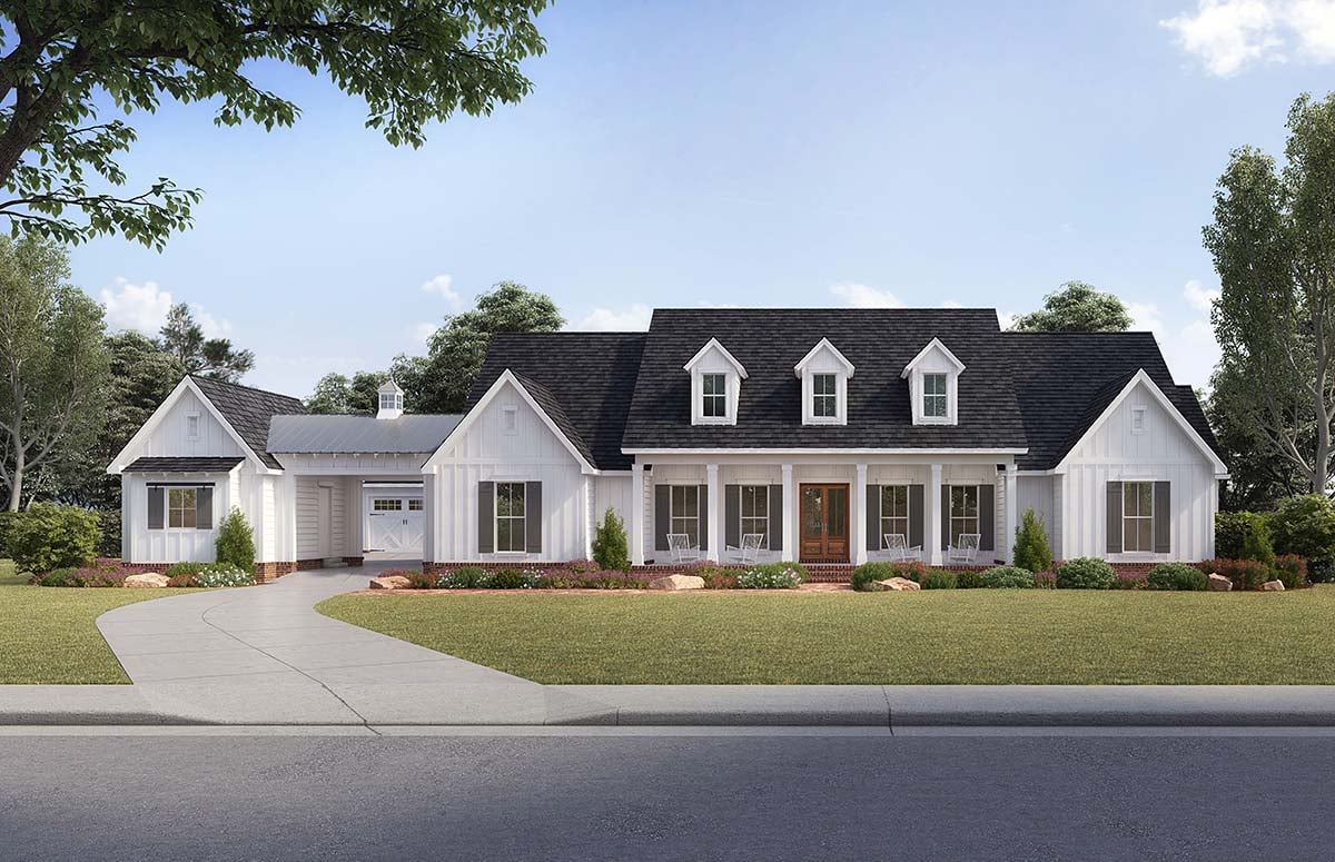 Country, Farmhouse House Plan 41401 with 4 Beds, 4 Baths, 4 Car Garage Elevation