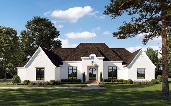 European, French Country, Traditional House Plan 41404 with 4 Beds, 4 Baths, 2 Car Garage Elevation