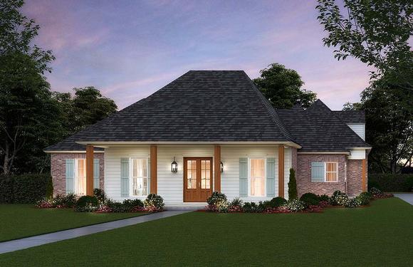 Colonial, Country, Traditional House Plan 41410 with 4 Beds, 3 Baths, 3 Car Garage Elevation