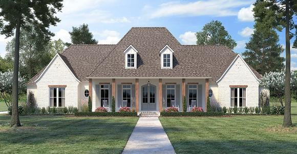Country, European, French Country House Plan 41415 with 4 Beds, 4 Baths, 3 Car Garage Elevation