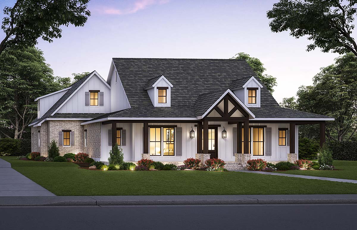 Country, Farmhouse House Plan 41426 with 4 Beds, 4 Baths, 2 Car Garage Elevation