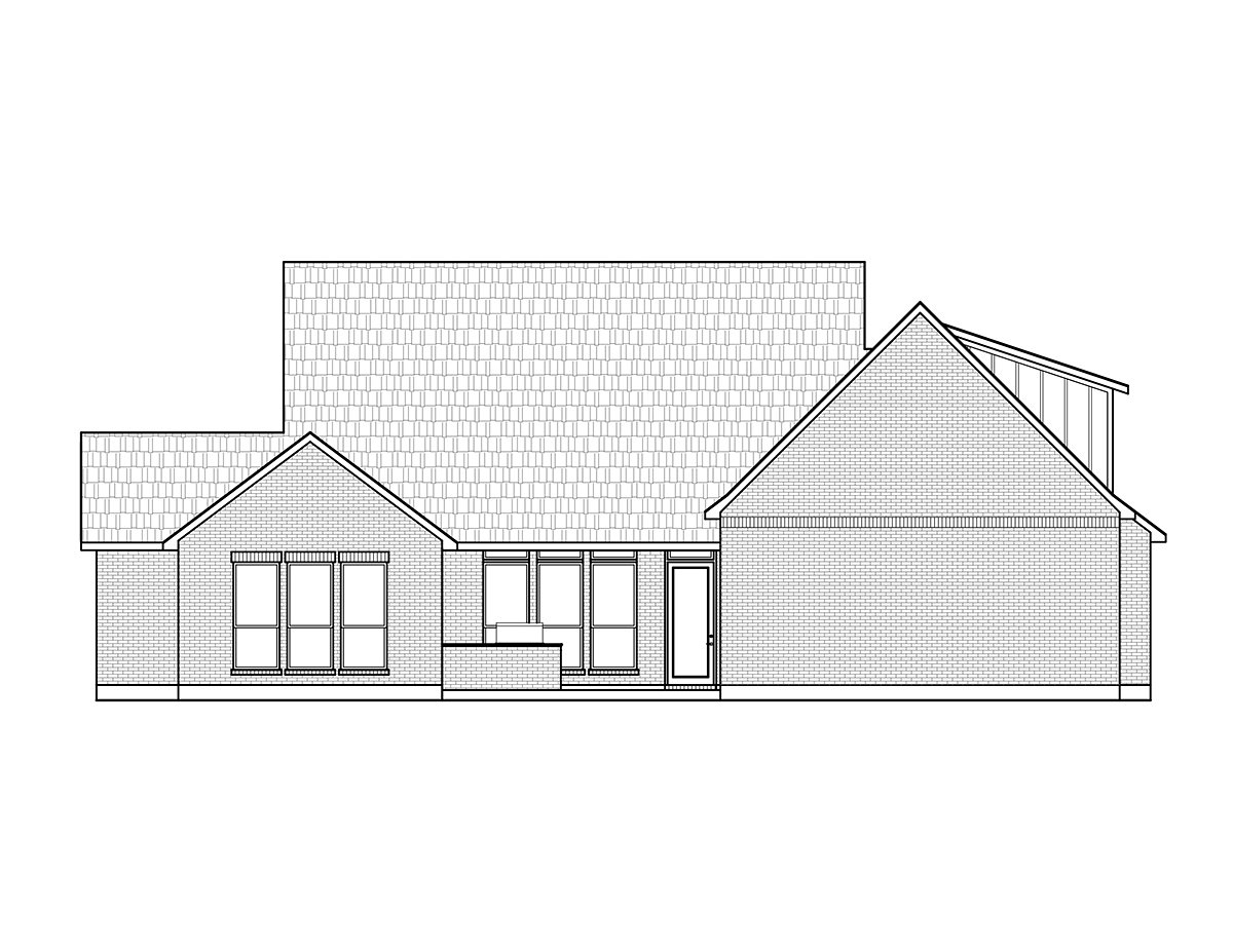 Country, Farmhouse House Plan 41426 with 4 Beds, 4 Baths, 2 Car Garage Rear Elevation