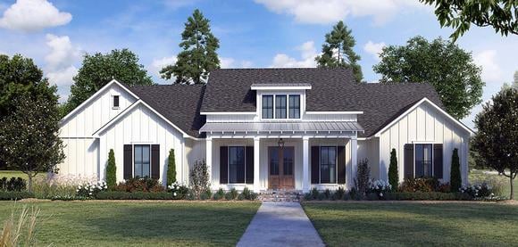 Country, Farmhouse House Plan 41429 with 4 Beds, 3 Baths, 2 Car Garage Elevation