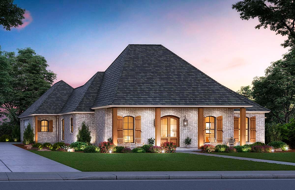 Colonial, French Country House Plan 41430 with 4 Beds, 3 Baths, 2 Car Garage Elevation