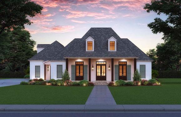 French Country, Southern House Plan 41431 with 4 Beds, 3 Baths, 3 Car Garage Elevation