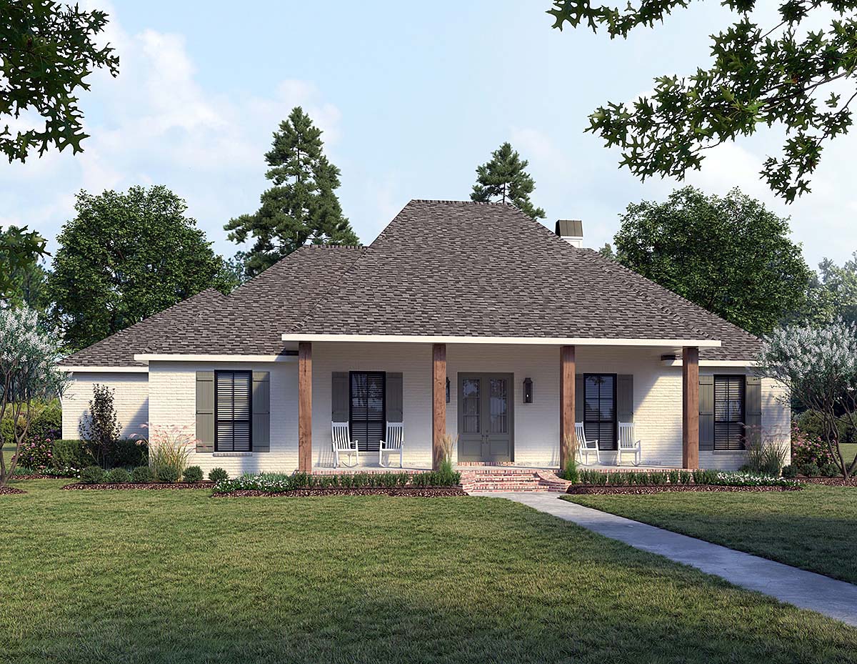 French Country, Southern House Plan 41432 with 4 Beds, 3 Baths, 2 Car Garage Elevation