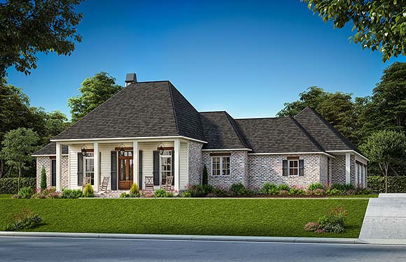 French Country, Southern House Plan 41443 with 3 Beds, 5 Baths, 3 Car Garage Elevation