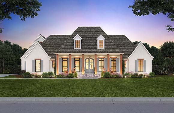 French Country House Plan 41447 with 4 Beds, 4 Baths, 3 Car Garage Elevation