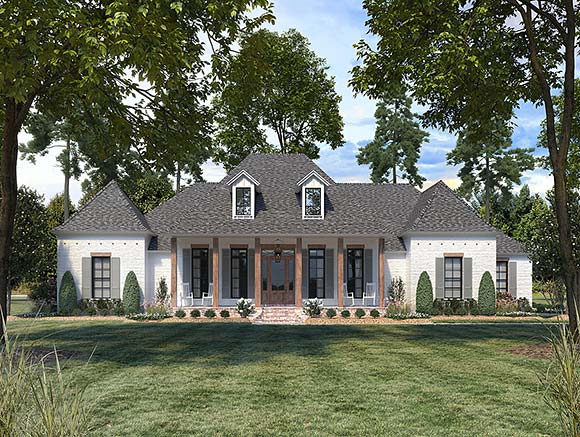 Southern House Plan 41450 with 4 Beds, 5 Baths, 3 Car Garage Elevation