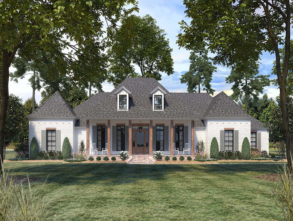 Southern Plan with 3059 Sq. Ft., 4 Bedrooms, 5 Bathrooms, 3 Car Garage Elevation
