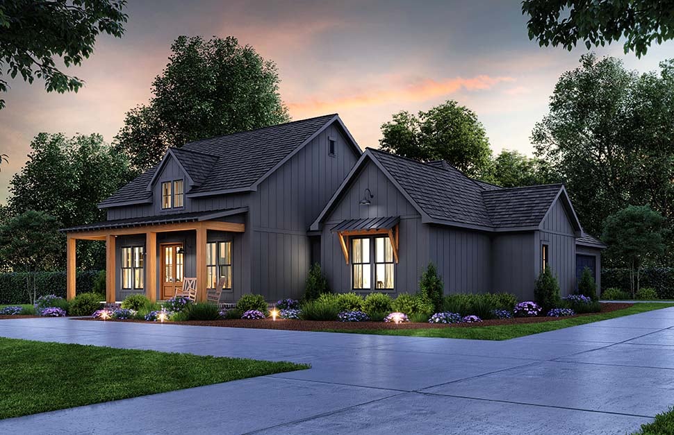 Craftsman, Farmhouse Plan with 2291 Sq. Ft., 4 Bedrooms, 3 Bathrooms, 2 Car Garage Picture 4