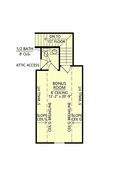 Craftsman, Farmhouse House Plan 41468 with 4 Beds, 2 Baths, 2 Car Garage Second Level Plan