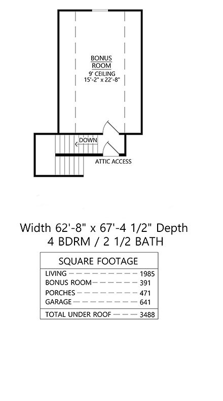 Craftsman, Farmhouse House Plan 41469 with 4 Beds, 3 Baths, 2 Car Garage Second Level Plan