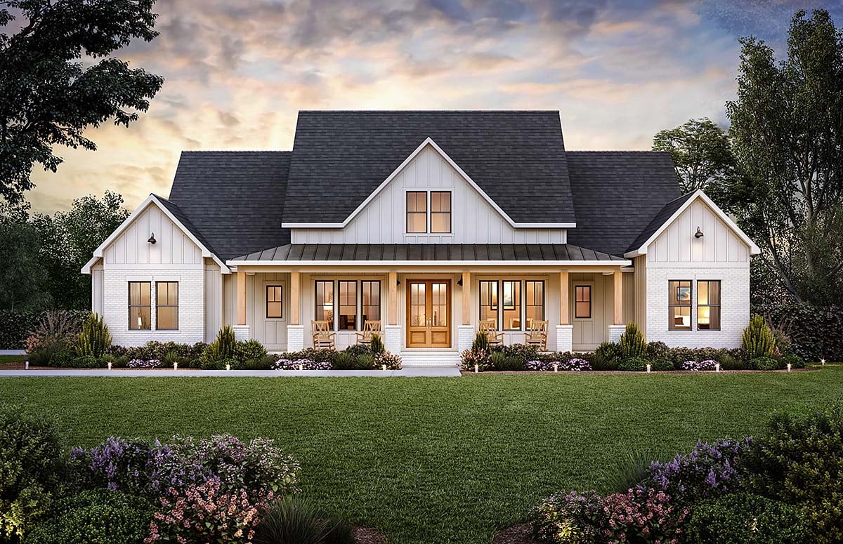 Country, Farmhouse House Plan 41471 with 4 Beds, 4 Baths, 3 Car Garage Elevation