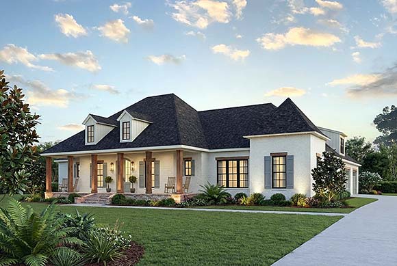 Acadian, French Country, Southern House Plan 41485 with 4 Beds, 4 Baths, 3 Car Garage Elevation