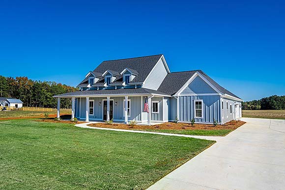 Country, Farmhouse House Plan 41494 with 4 Beds, 3 Baths, 3 Car Garage Elevation