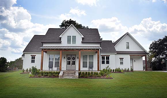 Country, Farmhouse, Southern House Plan 41495 with 4 Beds, 4 Baths, 3 Car Garage Elevation