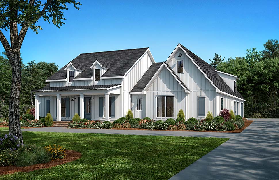 Country, Farmhouse Plan with 2546 Sq. Ft., 4 Bedrooms, 3 Bathrooms, 3 Car Garage Picture 45