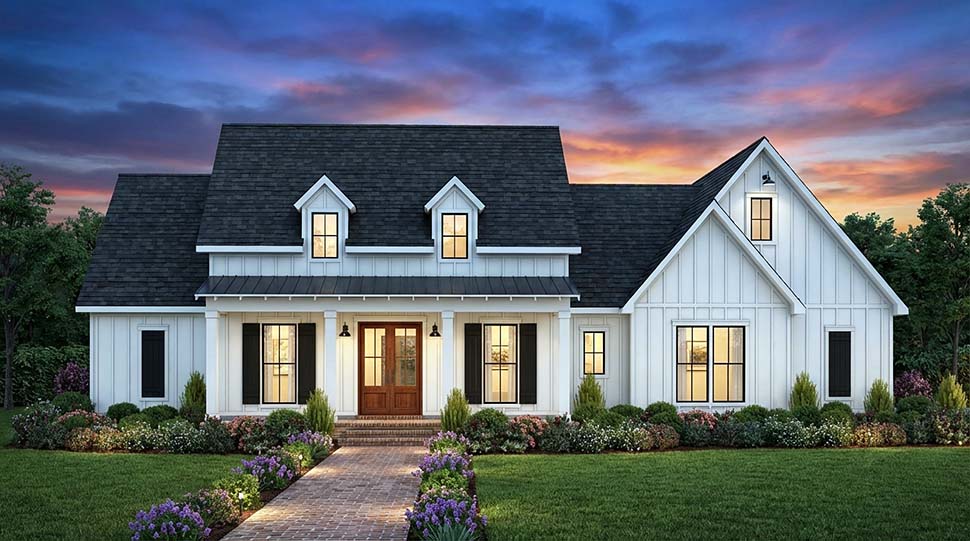 Country, Farmhouse Plan with 2546 Sq. Ft., 4 Bedrooms, 3 Bathrooms, 3 Car Garage Picture 48